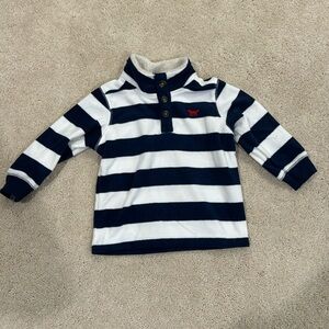 Carter’s Boy’s Striped Pullover with Sherpa-Lined Collar - Size 18 Months 18M